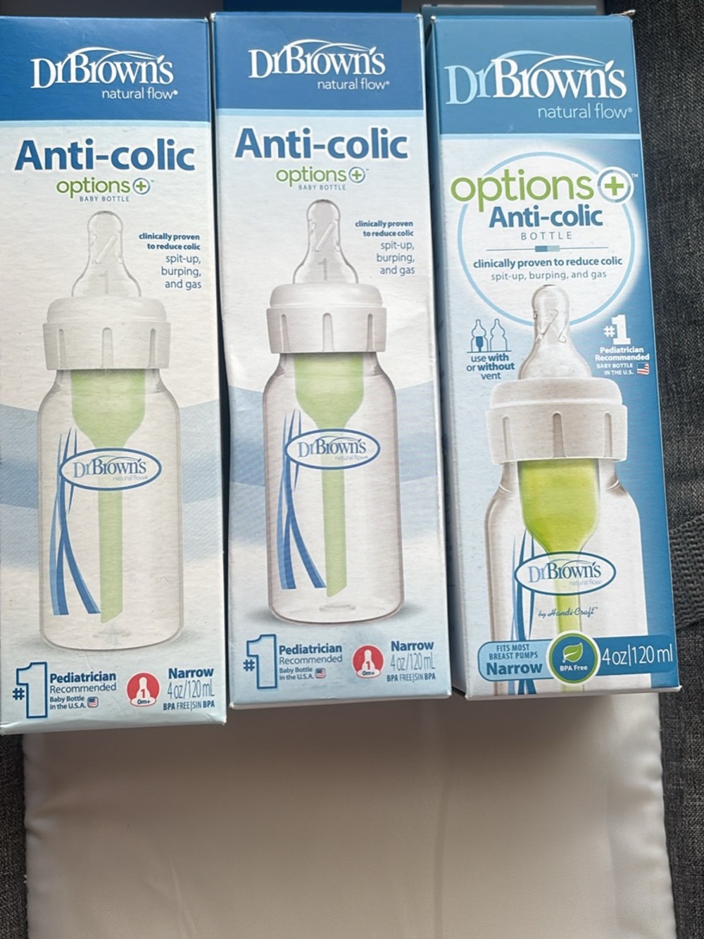 Dr Browns Anti-Colic Options+ Narrow Neck Baby Bottle